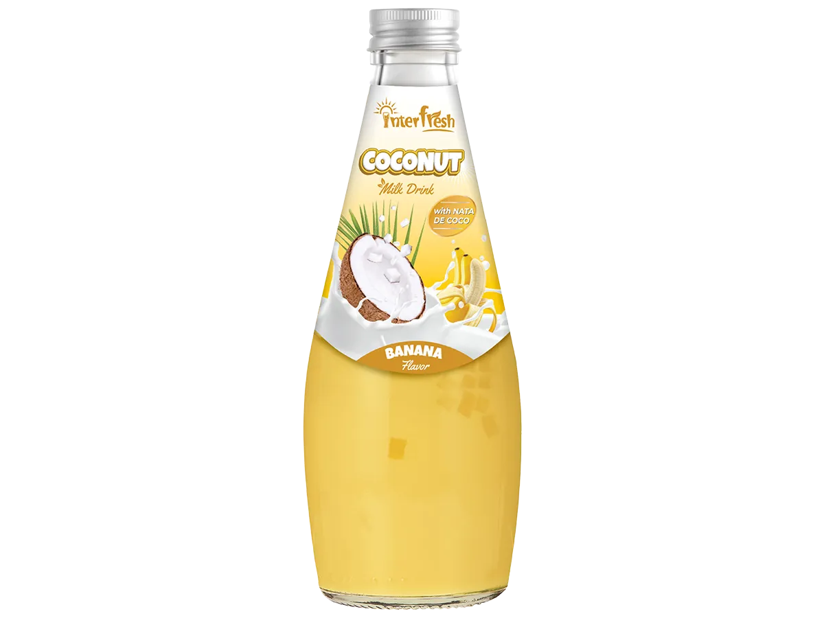 290ml Interfresh Coconut Milk with Nata de Coco Banana flavor